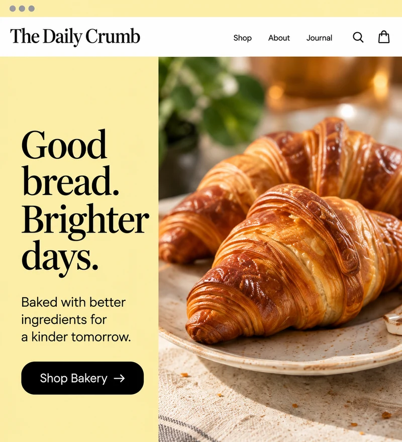 The Daily Crumb website theme preview