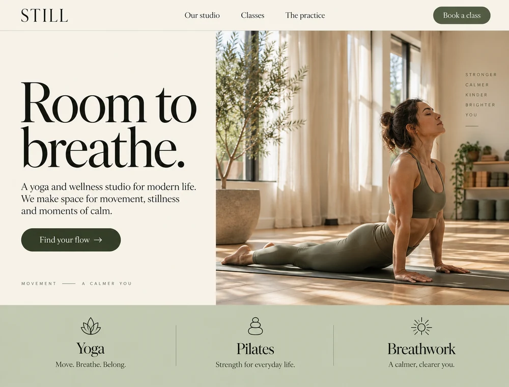 Still Studio website theme preview